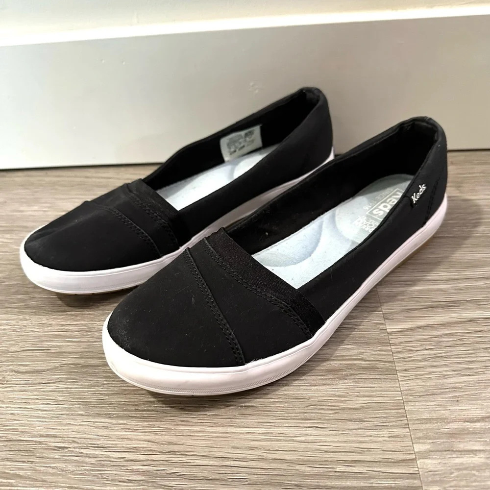 Keds Women's Black and White Flats Size 7.5 Memory Foam Comfort Sole - Picture 4 of 8